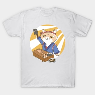 Cat Sushi Master P R t shirt T-Shirt